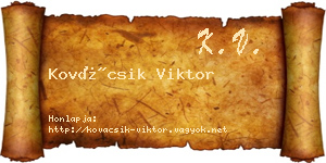 Kovácsik Viktor névjegykártya